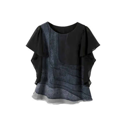 TOUCH Синий черный Женские Рубашки