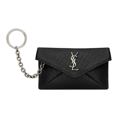 SAINT LAURENT Cassandre Кожа Key Pouch Унисекс Черный