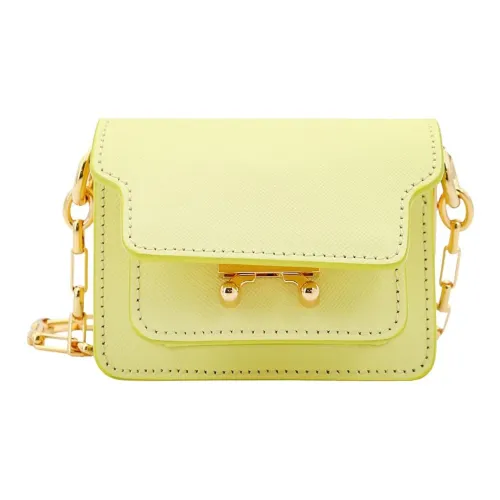 MARNI Основная часть кожа аккордеонная сумка сумка через плечо женская желтый зеленый