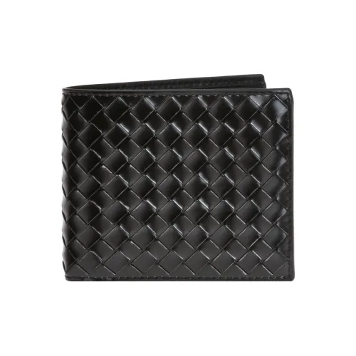 Bottega Veneta Телячья кожа Держатель для карт кошелек Мужской Черный