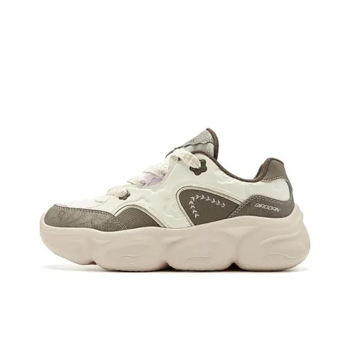 QIAODAN Elf Meow TD Покрытие Легкий Теплоизоляционный Низкий Топ Кэжуал Женский Бежевый Коричневый