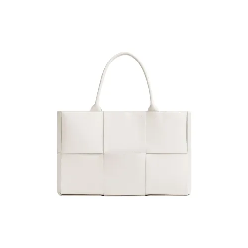 Bottega Veneta Телячья кожа Одно плечо Сумка Тоут Сумка Женская Белая