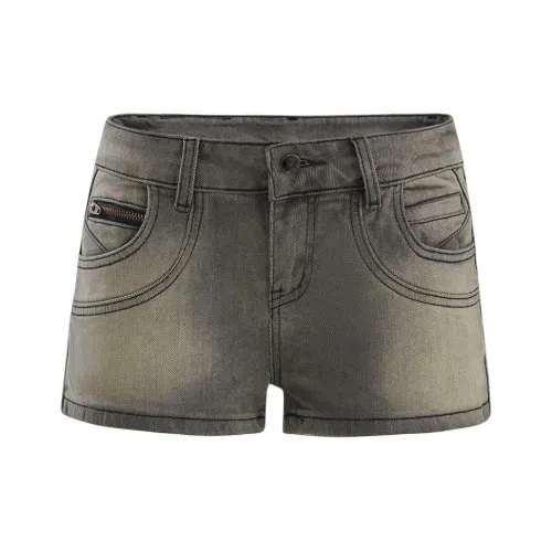 YICHEN Каменно-серые Женские Джинсовые Шорты