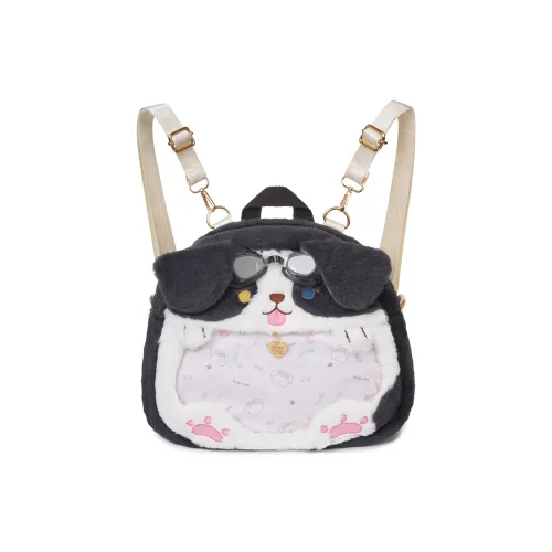 RIZHI STORE Плюшевый рюкзак среднего размера женский Border Collie