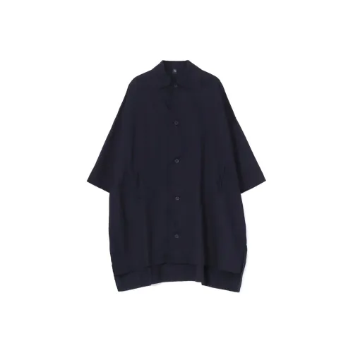 Yohji Yamamoto Морской синий Женские Длинные Платья с длинными рукавами