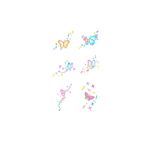 SHITIAN Radiant Бабочка Звезда Многоцветный Tattoo Наклейка