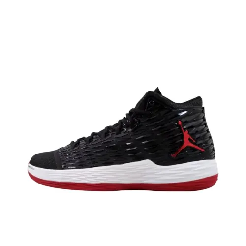 Jordan Melo M13 Устойчивый к истиранию MID Баскетбольные кроссовки Унисекс Черный