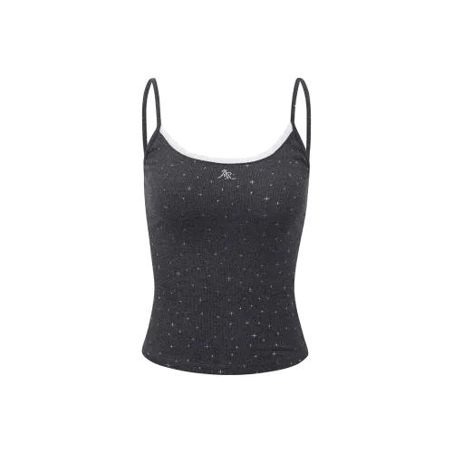 Ariseism Тактильный Стразы Кружево Укороченный Топ на бретелях Женский