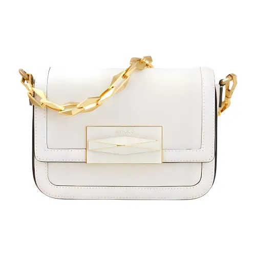 Jimmy Choo Ромб Гладкая коровья кожа Маленькая квадратная сумка Сумка Сумка через плечо Сумка через плечо Женская Латте Золотая