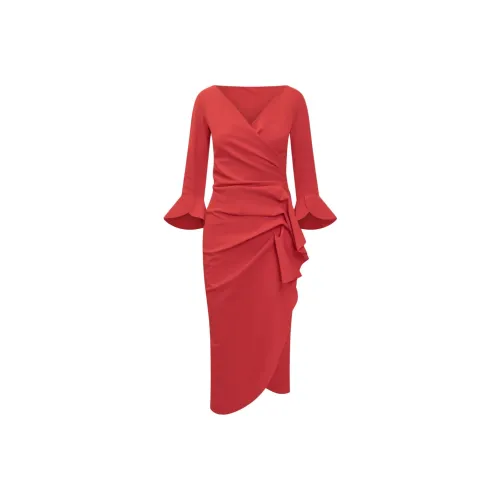 CHIARA BONI La Petite Robe Длинное Платье с Длинными Рукавами Женское Красное