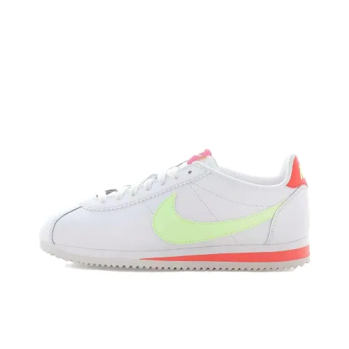 nike Classic Cortez Амортизация Противоскользящий Легкий Низкий Топ Повседневные Беговые кроссовки Женские Белый Зеленый Оранжевый