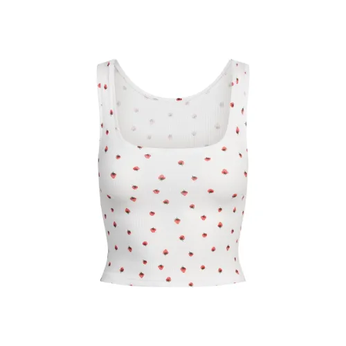 Skims Снежно-Клубничный Принт Женские Майки