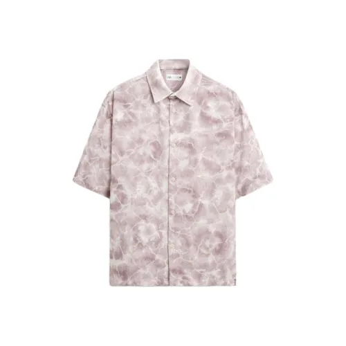 ZARA Темно-фиолетовые Мужские Рубашки