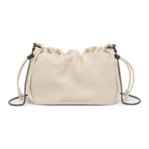 BRUNELLO CUCINELLI Телячья кожа Сумка через плечо Маленькая Женская Миндально-бежевая
