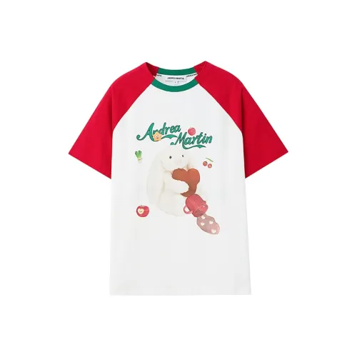 ANDREA MARTIN Красно-белые Женские футболки