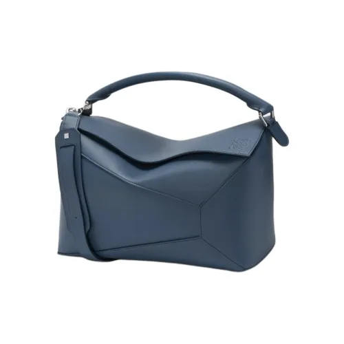 LOEWE Пазл Телячья кожа Сумка через плечо Сумка Большая Женская Индиго