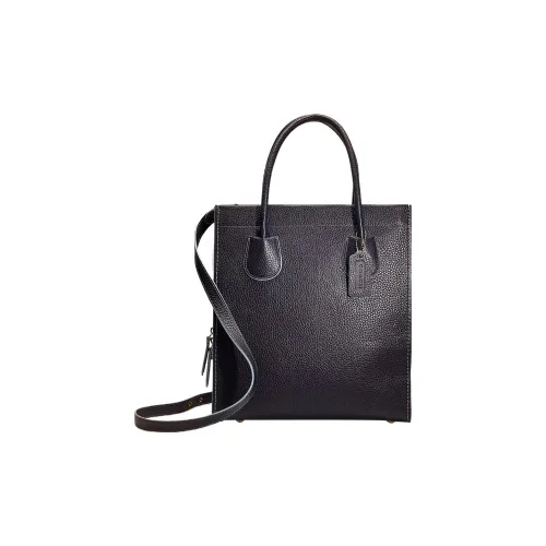 COACH Cashin Кожа Тоут Сумка Сумка для покупок Сумка Сумка через плечо Женская Латунь Полночь Морской синий