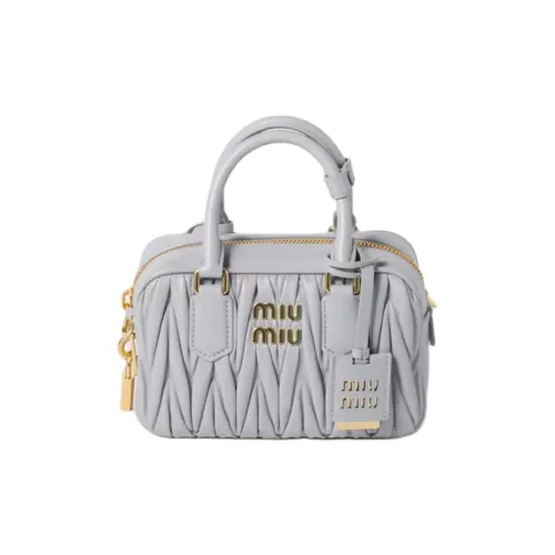 MIU MIU Arcadie series Кожа Одно плечо Сумка Обычный Женский Жемчужно-серый