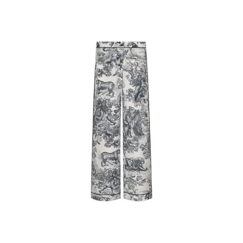 DIOR Quarterly New Products Белый Синий Многоцветный Женские Повседневные Штаны