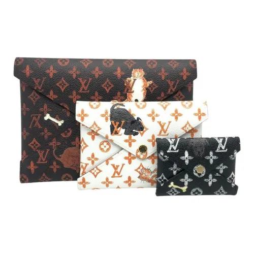 LOUIS VUITTON Холст и кожа Клатч Унисекс Коричневый Многоцветный