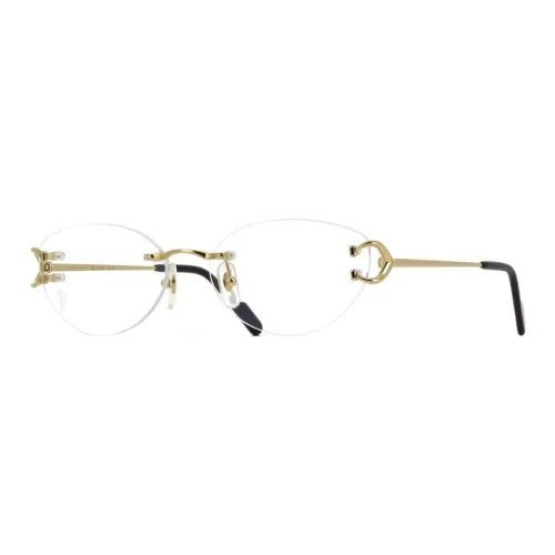 Cartier Металл Овал Оправы для очков Мужской Золотой
