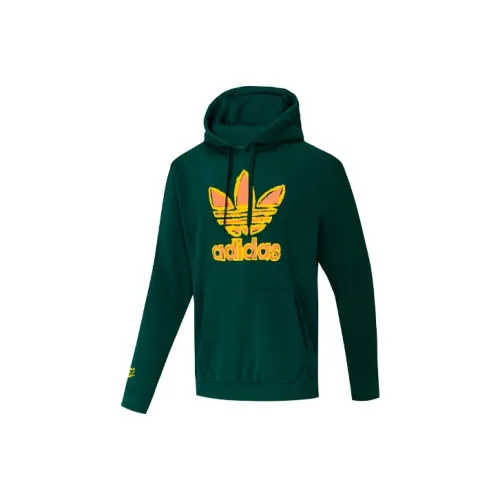 Adidas Originals Large Logo Printing Толстовка Мужская Лесной Зеленый