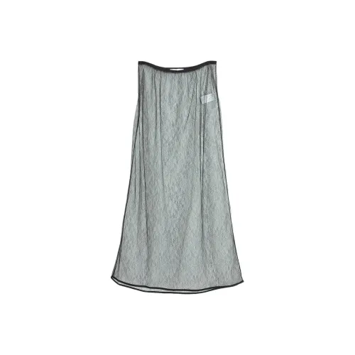 AMOMENTO Повседневный Длинный Юбка Женская Черная