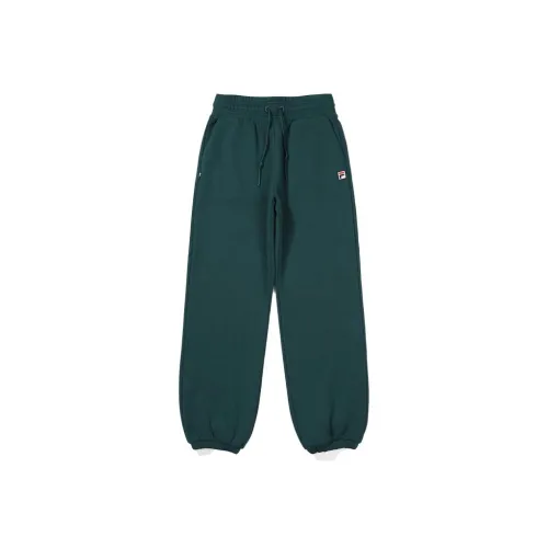 FILA Хлопковая Смешанная Ткань JOGGER Брюки Вязаные Спортивные Штаны Женские Зеленые