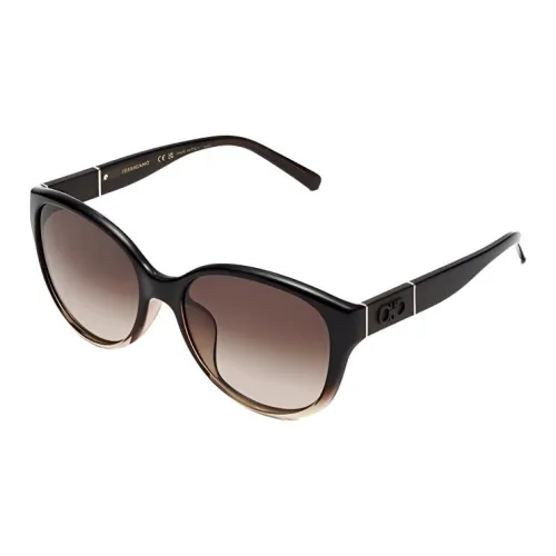 FERRAGAMO Пластиковая оправа OVAL SUNGLASSES Унисекс Черный