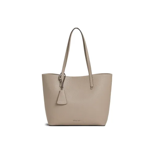 CHARLES KEITH ПУ (полиуретан) Сумка-тоут Сумка через плечо Большая Женская Тауповая Черная