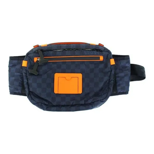 LOUIS VUITTON Нейлоновая сумка через плечо поясная сумка стандартная мужская морской синий и оранжевый
