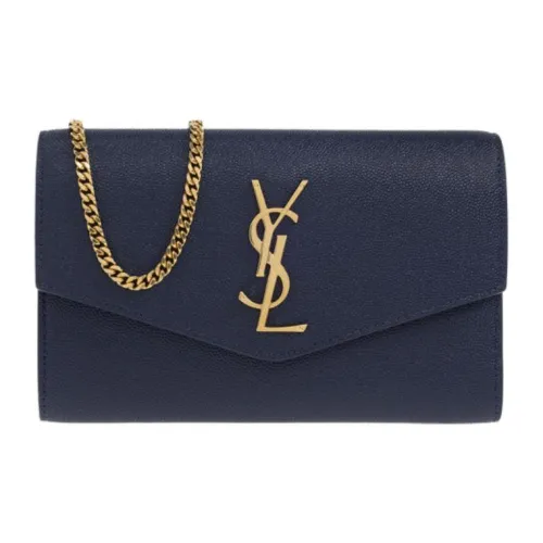 SAINT LAURENT Коровья кожа Конверт Сумка Кошелек Сумка через плечо Женская Chalun Синий