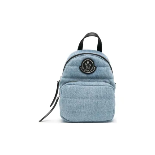 Moncler Хлопок Сумка через плечо Сумка на плечо Мини Женская Светло-синяя