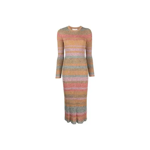 Zimmermann Длинное платье с длинными рукавами женское многоцветное