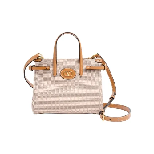 Valentino Canvas One Shoulder Bag Small Women's Natural Tobacco
