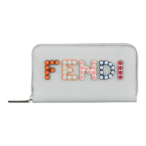 FENDI Кожа Кошелек Стандартный Женский Светло-Серый