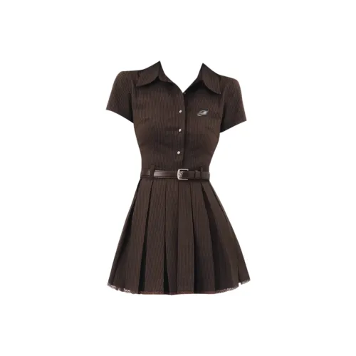 GEZITAI Короткое платье с короткими рукавами женское