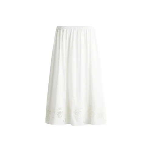 H&M Белые Женские Повседневные Длинные Юбки