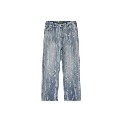 MEXISHION Ностальгический синий унисекс джинсы