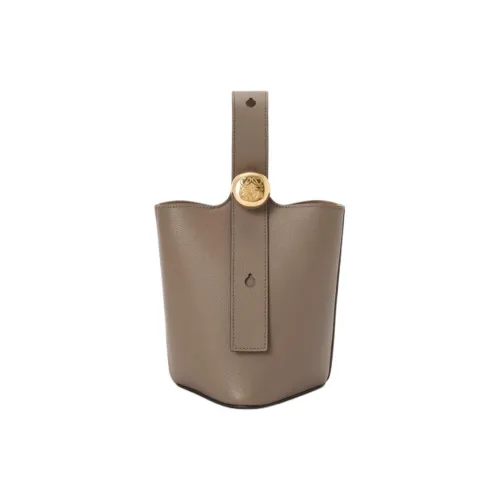 LOEWE Pebble Bucket Кожа Ведро Сумка Сумка через плечо Сумка мини Женская Тауповая