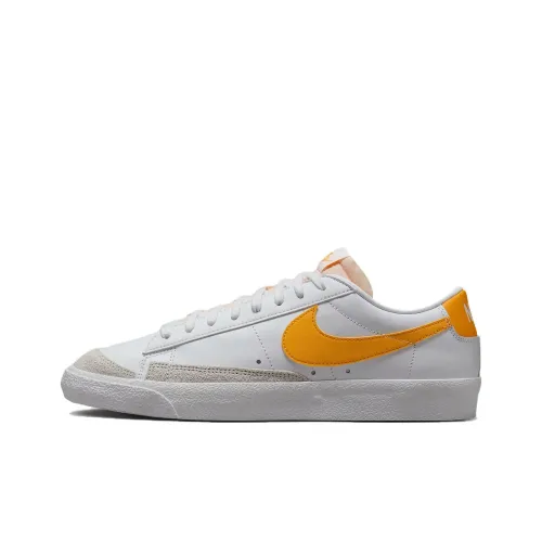 Nike Blazer Амортизация Износостойкие Низкие Кроссовки для Скейтбординга Мужские Белые Оранжевые