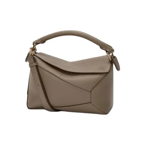 LOEWE Пазл с рельефом Телячья кожа Сумка Маленькая Женская Тауповая