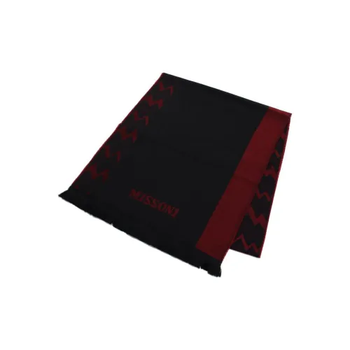 MISSONI Шерсть Трикотаж Шарфы Унисекс Черный Красный