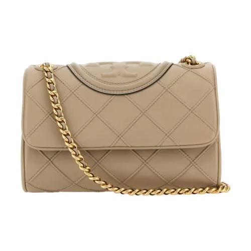 TORY BURCH Fleming Телячья кожа Сумка через плечо Сумка на плечо Маленькая Женская Коричневая