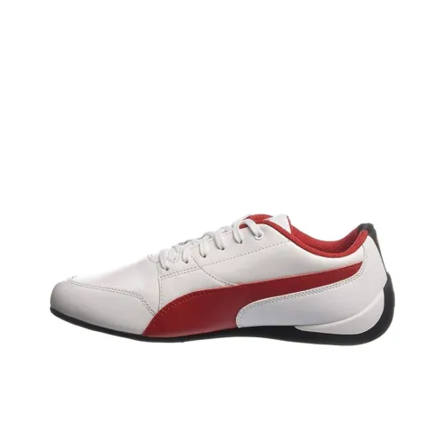 PUMA Ferrari Drift Cat 7 Slip-Resistant Abrasion-Resistant Low Top Casual Running Shoes Men's White Red PUMA Ferrari Drift Cat 7 Противоскользящие устойчивые к истиранию низкий топ повседневные беговые кроссовки мужской белый красный
