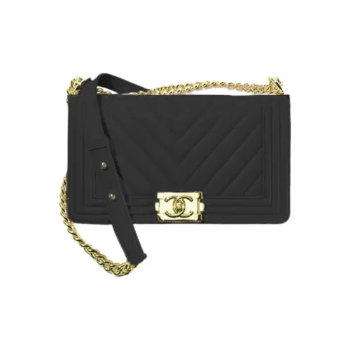 CHANEL LEBOY Smooth Calfskin Flap Bag Single Shoulder Handbag Crossbody Bag Medium Women's Black