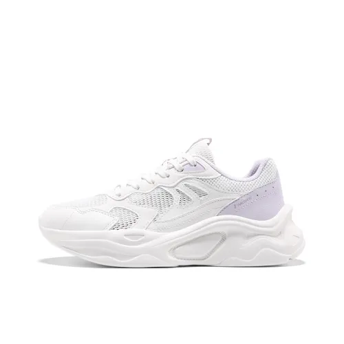 361° Амортизаторы Slip-resistant устойчивые к истиранию низкий топ кэжуал женский белый фиолетовый