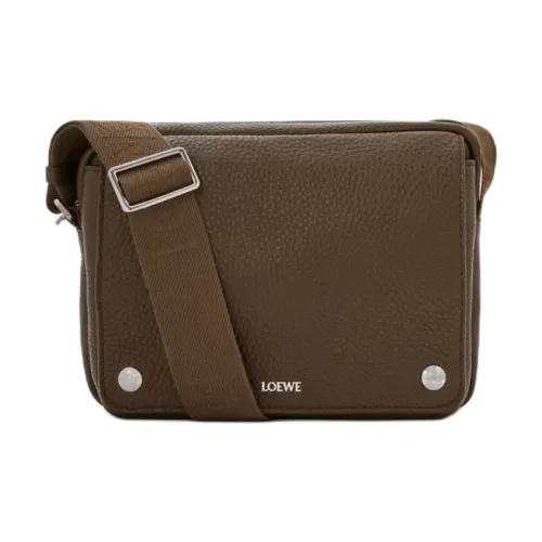 LOEWE Soft с рельефом телячья кожа курьерская сумка через плечо средний женский коричневый