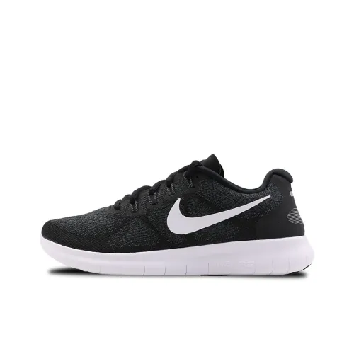 Nike Free RN Амортизаторы Shock Slip-resistant Abrasion-resistant Breathable Low-top Беговые кроссовки Женские Черный Белый