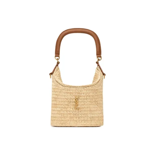 SAINT LAURENT Gaby Рафия Ведрообразная Сумка Женская Естественный